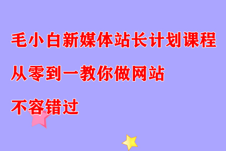 毛小白新媒体站长计划课程,从零到一教你做网站,不容错过-冒泡网