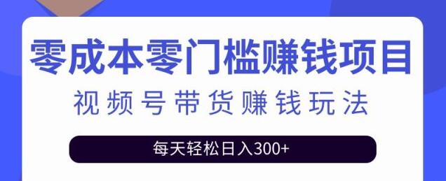 零基础视频号带货赚钱项目,0成本0门槛轻松日入300+【视频教程】-冒泡网