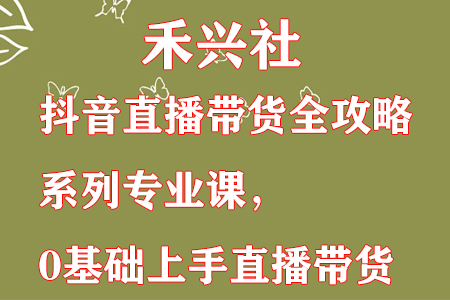 禾兴社·抖音直播带货全攻略系列专业课,0基础上手直播带货-冒泡网