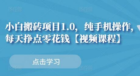 小白搬砖项目1.0,纯手机操作,每天兼职挣点零花钱【视频教程】-冒泡网