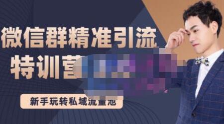 陆明明·微信群精准引流特训营3.0，借助微信群进行引流操作，打造私域流量池-冒泡网