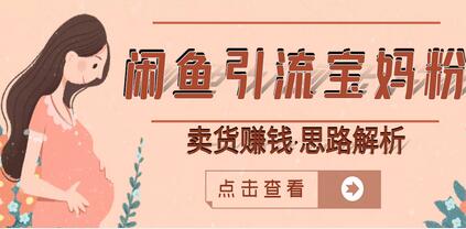闲鱼引流宝妈粉+卖货赚钱 一个月收益30000+(实操视频教程)-冒泡网