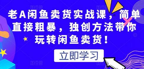 老A闲鱼卖货实战课，简单直接粗暴，独创方法带你玩转闲鱼卖货！-冒泡网