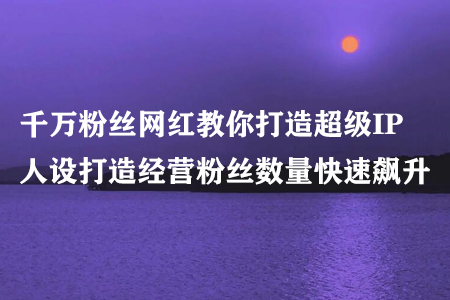 千万粉丝网红教你打造超级IP，人设打造经营粉丝数量快速飙升-冒泡网
