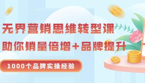 无界营销思维转型课：1000个品牌实操经验，助你销量倍增（20节视频）-冒泡网