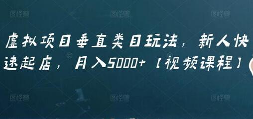 虚拟项目垂直类目玩法,新人快速起店,月入5000+【视频课程】-冒泡网