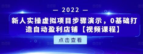 新人实操虚拟项目步骤演示,0基础打造自动盈利店铺【视频课程】-冒泡网
