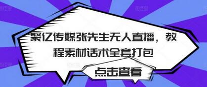 聚亿传媒张先生无人直播,教程素材话术全套打包-冒泡网