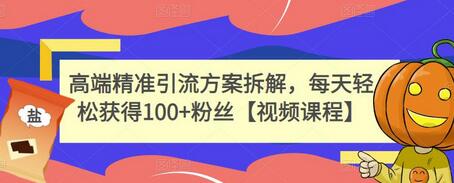 高端精准引流方案拆解,每天轻松获得100+粉丝【视频课程】-冒泡网