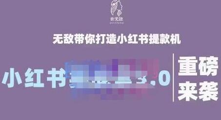 谢无敌·小红书实战营3.0,无敌带你打造小红书提款机 价值7999元-冒泡网