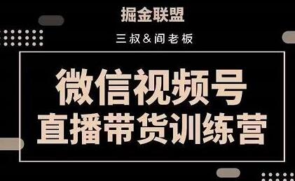 掘金联盟三叔/阎老板-视频号直播带货训练营,7月新课价值3980-冒泡网