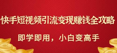 快手短视频引流变现赚钱全攻略:即学即用,小白变高手(价值980元)-冒泡网