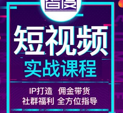 智度2022最新短视频实战课程,,IP打造+佣金带货,全方位指导-冒泡网