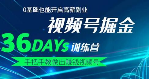 【视频号掘金营】36天手把手教做出赚钱视频号,0基础也能开启高薪副业!-冒泡网