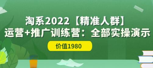 淘系2022【精准人群】运营+推广训练营:全部实操演示(价值1980)-冒泡网