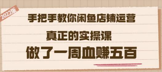 2022版《手把手教你闲鱼店铺运营》真正的实操课做了一周血赚五百(16节课)-冒泡网