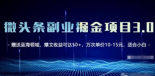 微头条副业掘金项目3.0+悟空问答教程,单篇能做50-100+收益!-冒泡网