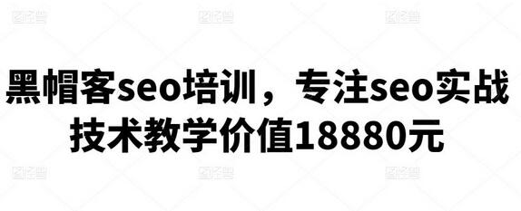 黑帽客seo培训,专注seo实战技术教学价值18880元-冒泡网