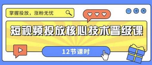 短视频投放核心技术晋级课：掌握投放，涨粉无忧（12节课时）-冒泡网