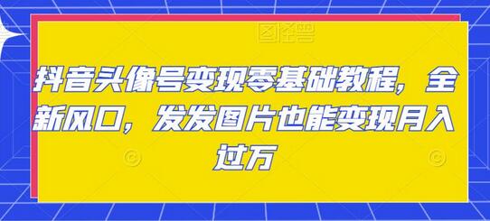 抖音头像号变现零基础教程，全新风口，发发图片也能变现月入过万-冒泡网