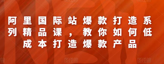 阿里国际站爆款打造系列精品课,教你如何低成本打造爆款产品-冒泡网