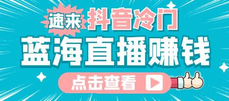 最新抖音冷门简单的蓝海直播赚钱玩法,流量大知道的人少,可以做到全无人直播-冒泡网