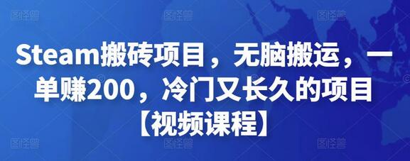 Steam搬砖项目,无脑搬运,一单赚200,冷门又长久的项目【视频课程】-冒泡网