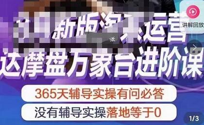 电商掌柜茂隆新版淘系运营达摩盘万象台进阶课（9节视频课程）-冒泡网
