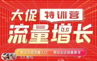 阿呆·大促流量增长特训营,抢占大促流量入口,带动全店销量暴涨-冒泡网
