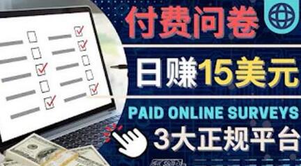 参与付费调查,利用自己的空闲时间完成问卷,适合新手的平台,日赚15美元-冒泡网