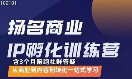 王扬名·商业IP孵化训练营,从商业到内容到转化一站式学习-冒泡网