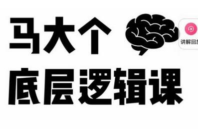 马大个·底层逻辑课,51节底层逻辑智慧课-价值1980元-冒泡网