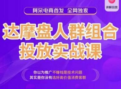 阿呆电商·达摩盘人群组合投放实战课,你以为推广不赚钱是技术问题,其实是你没有选好高价值消费客群-冒泡网