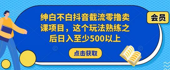 绅白不白抖音截流零撸卖课项目,这个玩法熟练之后日入至少500以上-冒泡网
