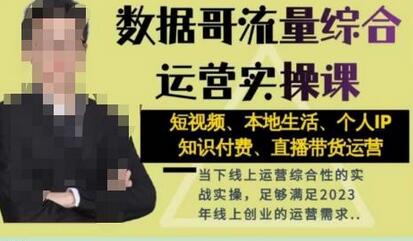 数据哥流量综合运营实操课:短视频、本地生活、个人IP知识付费、直播带货运营-冒泡网