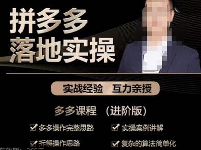 拼多多实战篇·落地实操:多多操作完整思路+实操案例讲解+拆解操作思路+复杂的算法简单化-冒泡网