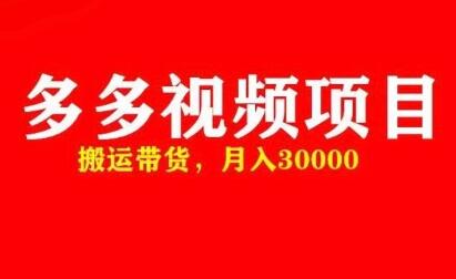 最新多多视频带货全套课程，快速50爆款拿带货资格【全套脚本+详细玩法】-冒泡网