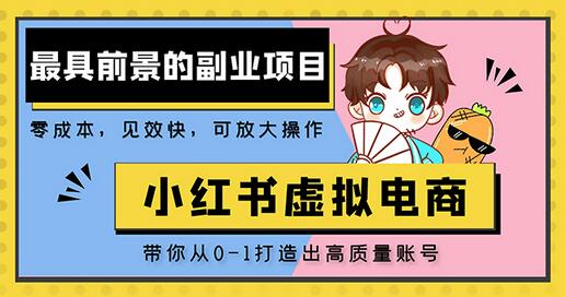 小红书蓝海大市场虚拟电商项目，手把手带你打造出日赚2000+高质量红薯账号-冒泡网