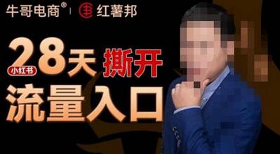 牛哥电商红薯邦28天撕开小红书流量入口,小红书运营系列课,快速掌握小红书的流量密码-冒泡网