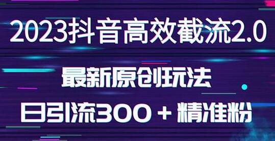 日引300+创业粉,独家抖音高效截流2.0玩法(价值1280)-冒泡网