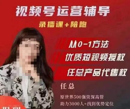 任姐视频号运营，懂老板的任总视频号短视频运营，从0到1做视频号课程-冒泡网