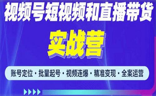 2023最新微信视频号引流和变现全套运营实战课程,小白也能玩转视频号短视频和直播运营-冒泡网
