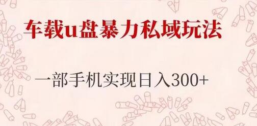 车载u盘暴力私域玩法，长期项目，仅需一部手机实现日入300+-冒泡网