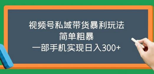 视频号私域带货暴利玩法，简单粗暴，一部手机实现日入300+-冒泡网