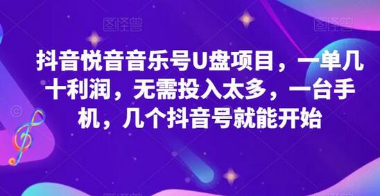 抖音音乐号U盘项目，一单几十利润，无需投入太多，一台手机，几个抖音号就能开始-冒泡网