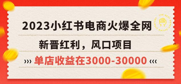 2023小红书电商火爆全网，新晋红利，风口项目，单店收益在3000-30000！-冒泡网
