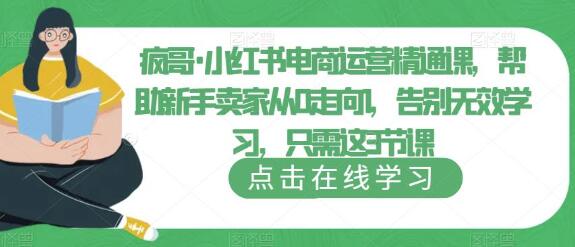疯哥·小红书电商运营精通课,帮助新手卖家从0走向1,告别无效学习,只需这3节课-冒泡网