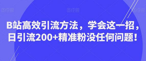 B站高效引流方法，学会这一招，日引流200+精准粉没任何问题【揭秘】-冒泡网