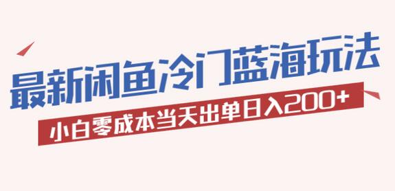 2023最新闲鱼冷门蓝海玩法,小白零成本当天出单日入200+-冒泡网