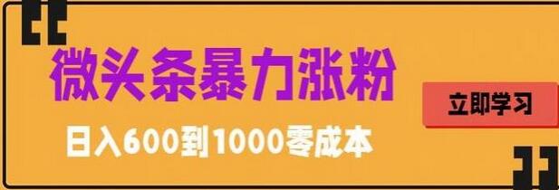 微头条暴力涨粉技巧搬运文案就能涨几万粉丝，简单0成本，日赚600-冒泡网